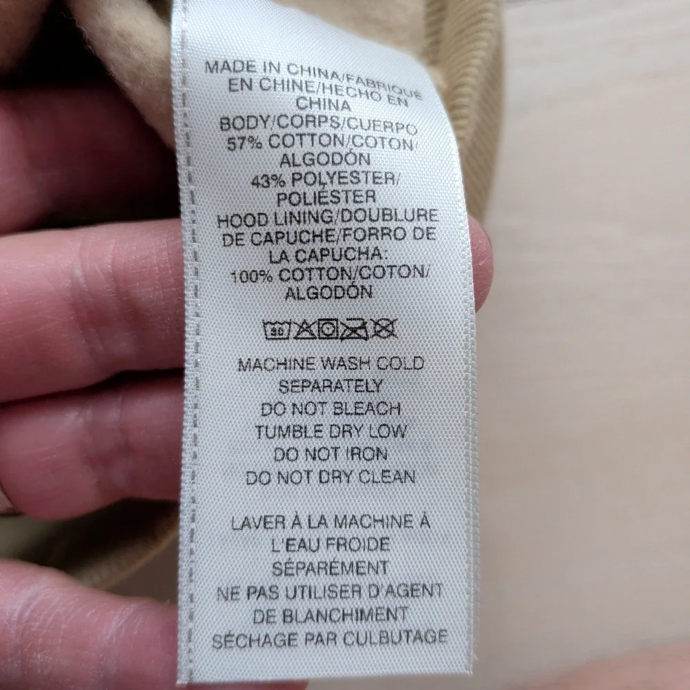 True Religion Buddha Logo Full Zip Up Hoodie Mens XL Tan Khaki Sweatshirt